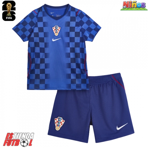 Croacia Segunda Equipación Niños Mundial 2026 Manga Corta (+ Pantalones cortos)